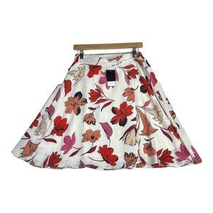 New Philosophy Floral Print Knee Length Skirt size Large White/Red‎